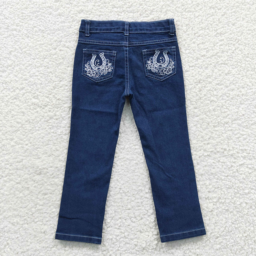 Baby Girls Navy Rodeo Back Pockets Denim Pants