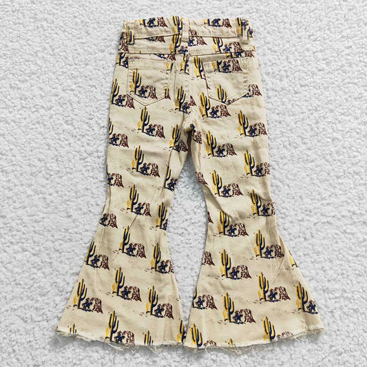 Baby Girls Cactus Horse Denim Bell Pants