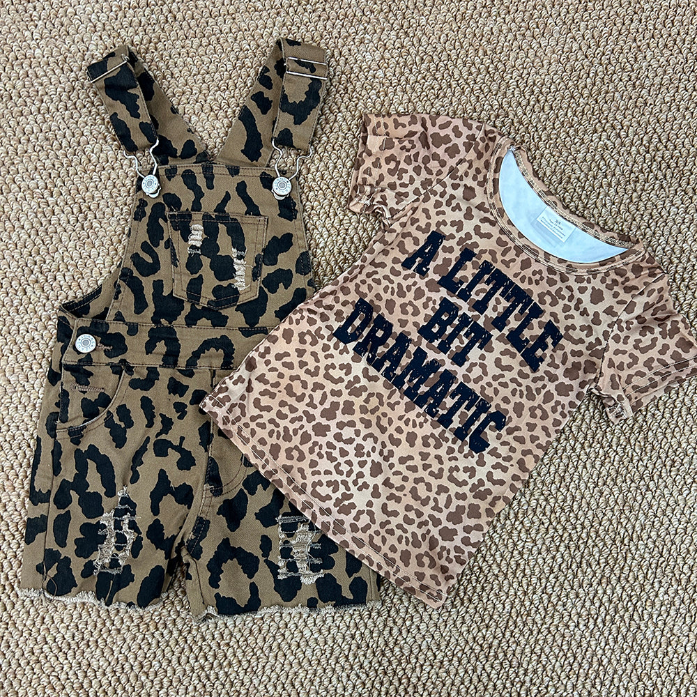 Baby Girls A Little Bit Dramatic Shirt Leopard Jumpsuits