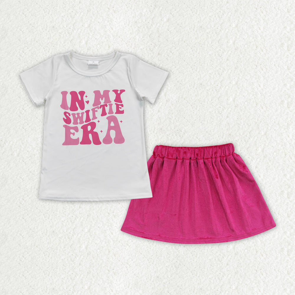 Baby Girls Pink Singer Shirt Velvet Skirt Clothes Sets