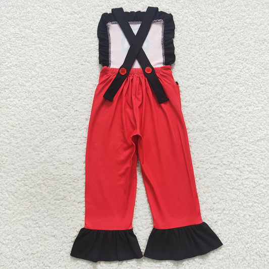 Dog red girls team football jumpsuits rompers