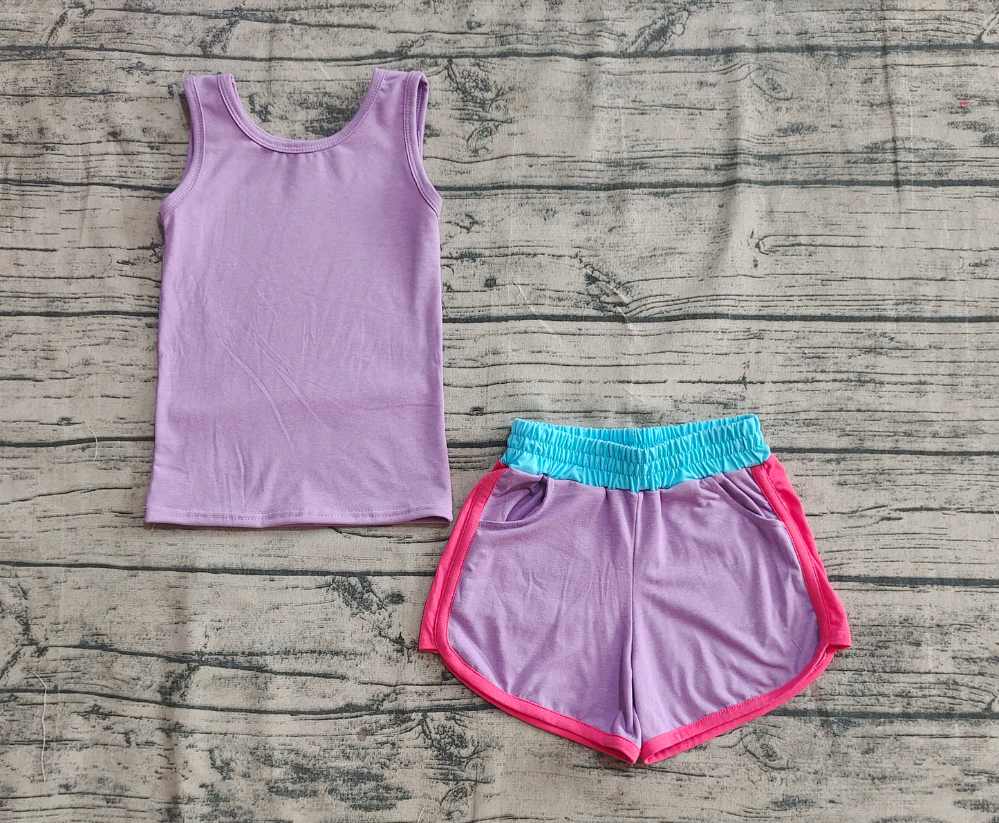 Baby Girls Lavender Sleeveless Shirt Short Yoga Active Sets