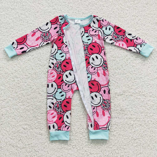 Baby Kids Pink Smile Zip Rompers