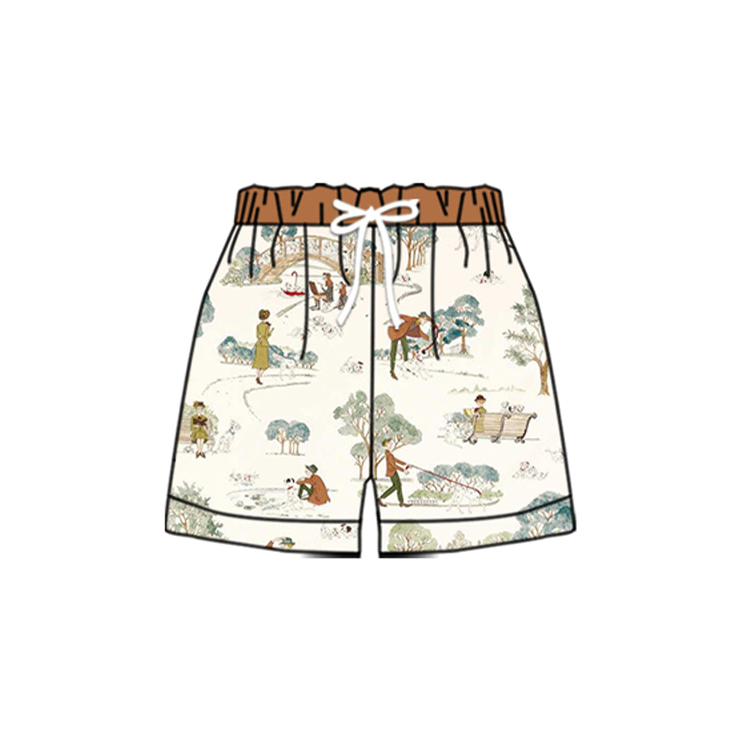 Preorder (moq 5)Baby Boys Dogs Park Swimming Trunks Shorts Bottom