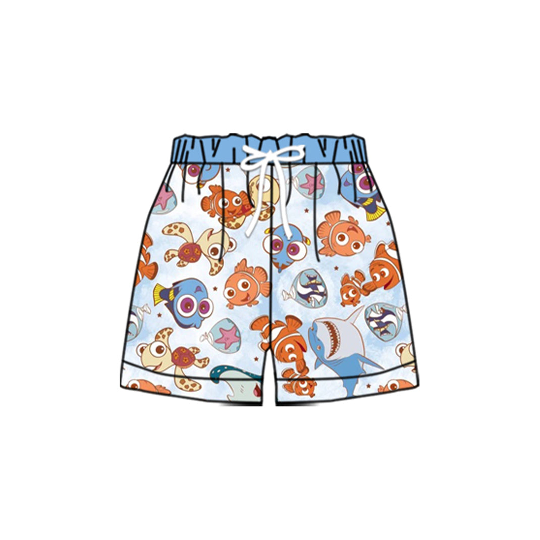 Preorder (moq 5)Baby Boys Cartoon Fishes Swimming Trunks Shorts Bottom