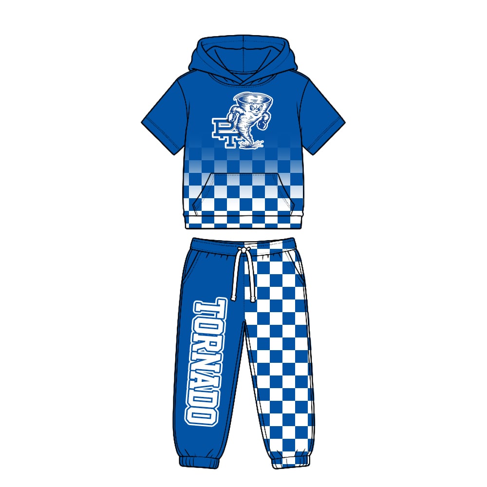 Preorder (moq 5)Baby Boys Tornado Hooded Top Team Pants Clothes Sets