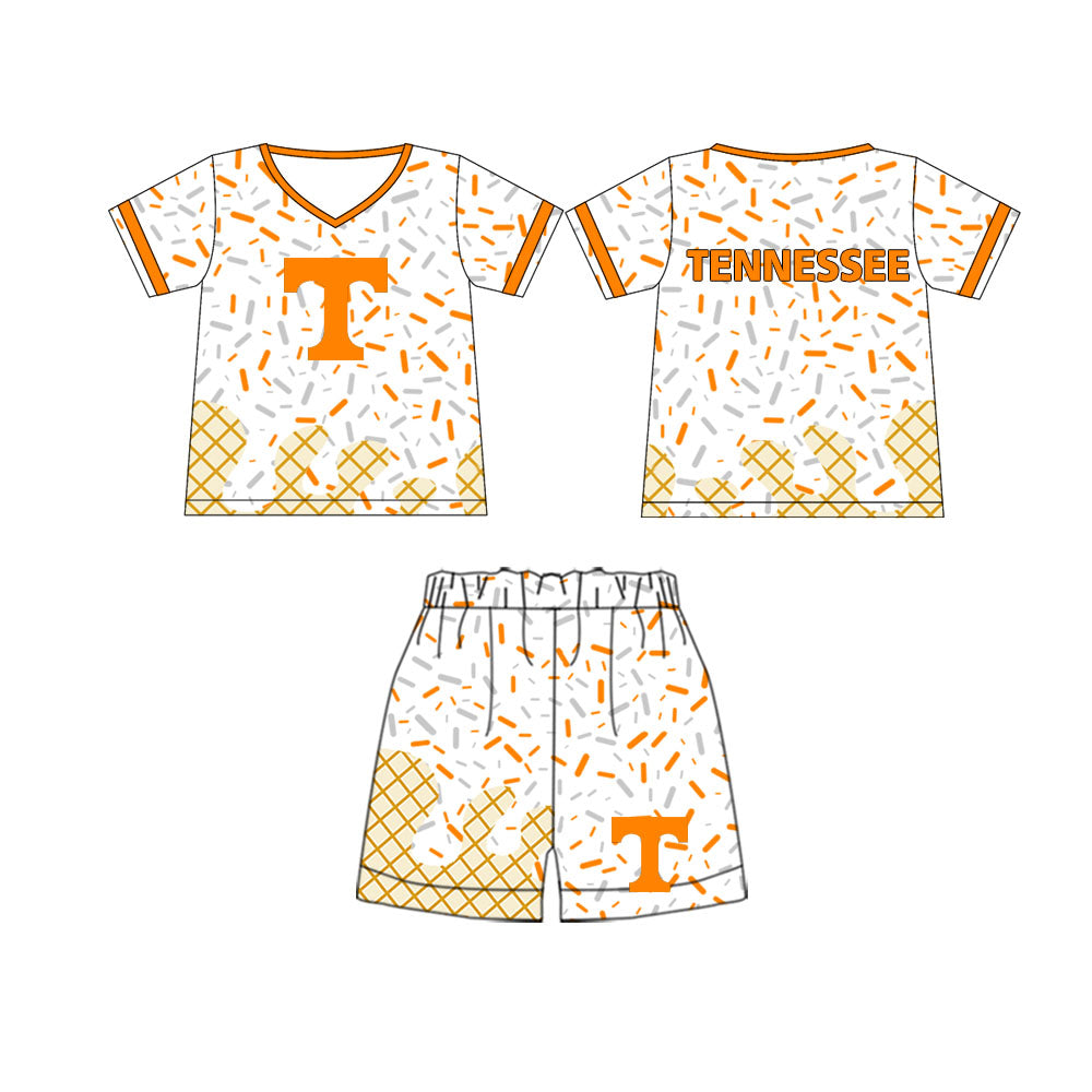 preorder(moq 5) Baby Boys Tennessee Team Short Sleeve Tee Shirt Shorts Clothes Sets