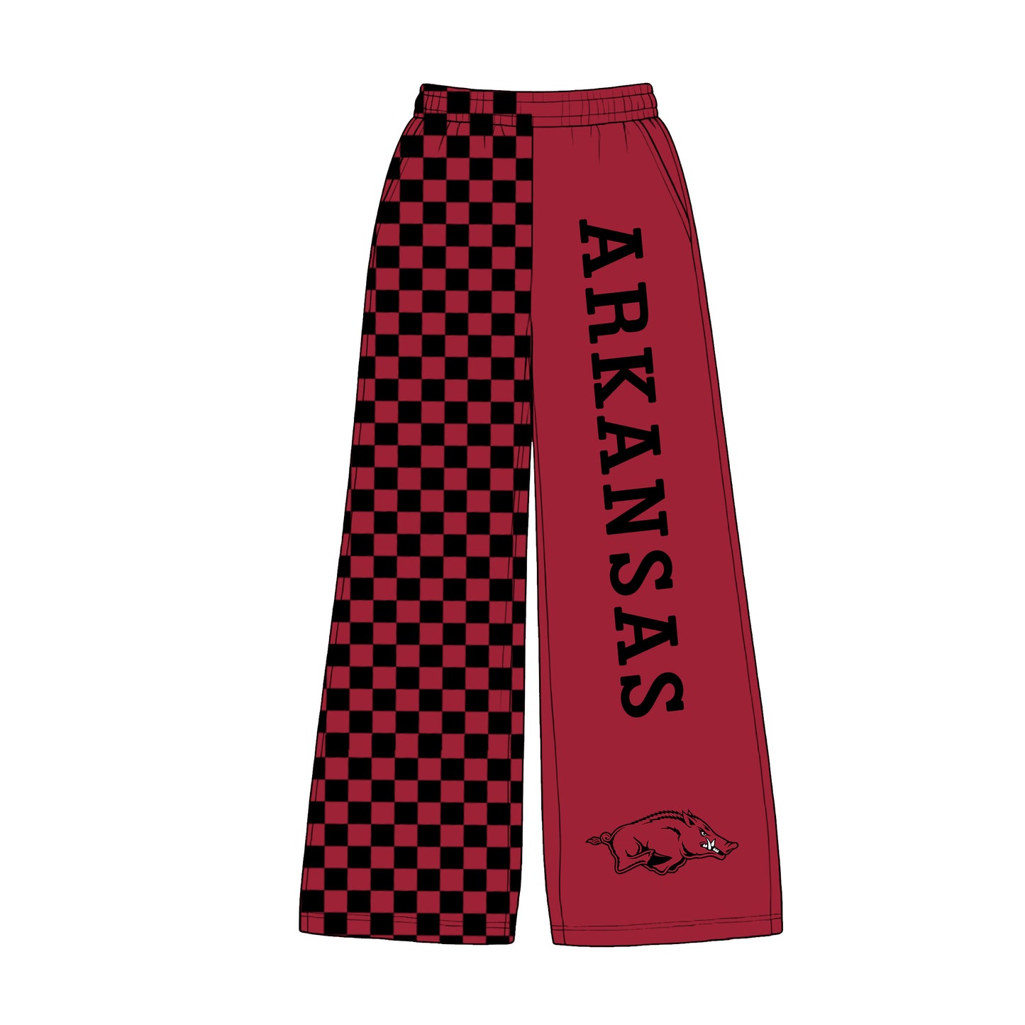 Preorder (moq 5)Baby Girls Arkansas Team Checkered Pants Bottoms