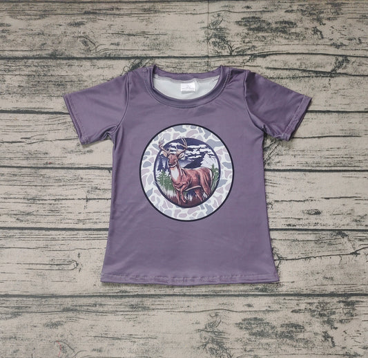 Baby Boys Deer Camo Hunting Summer Short Sleeve Tee Shirts Tops