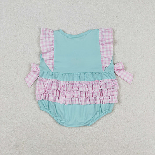 Baby Girls Summer Popsicle Bows Sleeveless Bubble Rompers