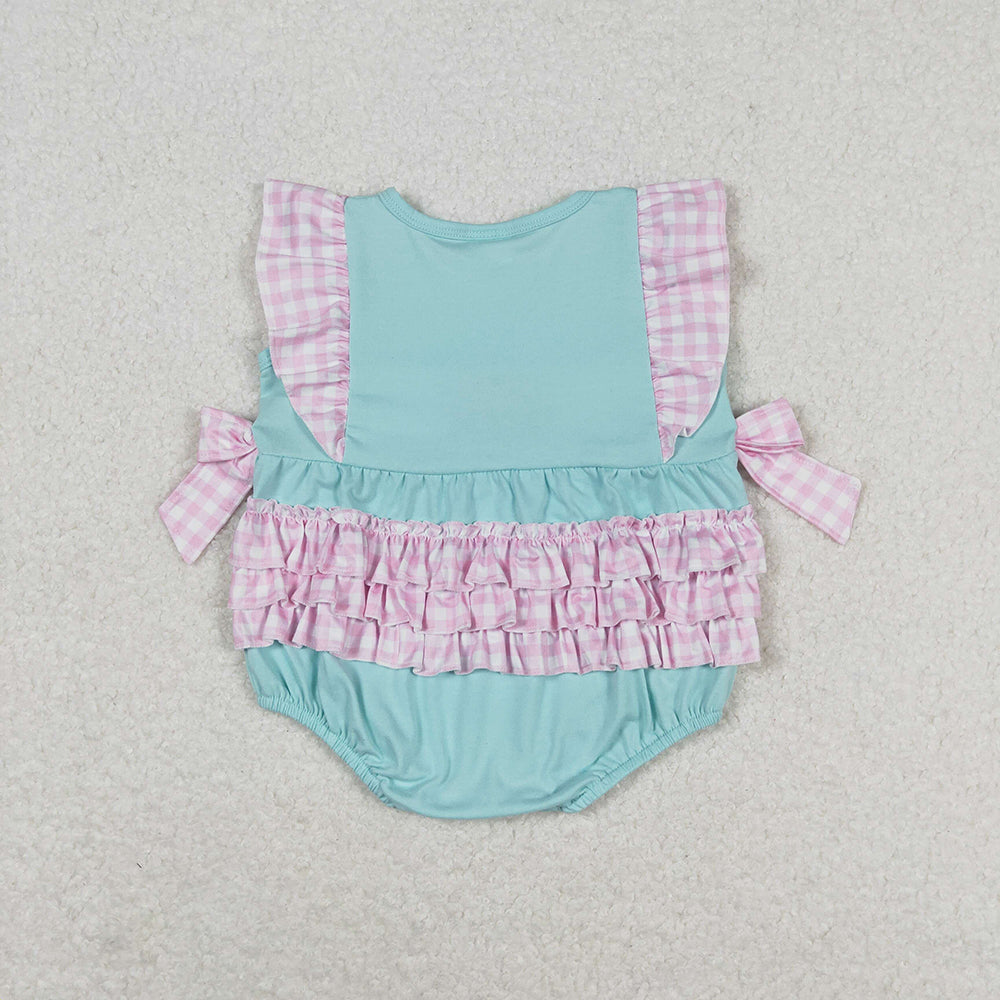Baby Girls Summer Popsicle Bows Sleeveless Bubble Rompers