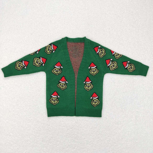 Baby Girls Green Christmas Frog Long Sleeve Sweaters