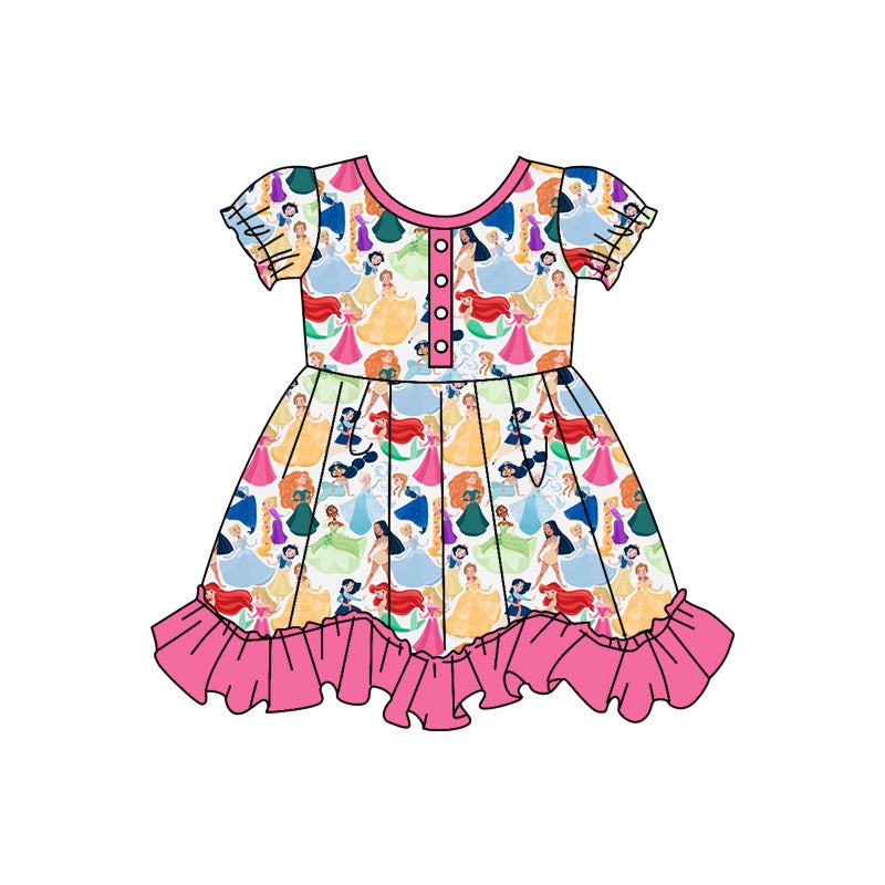 Baby Girls Princess Ruffle Short Sleeve Knee Length Dresses preorder(moq 5)