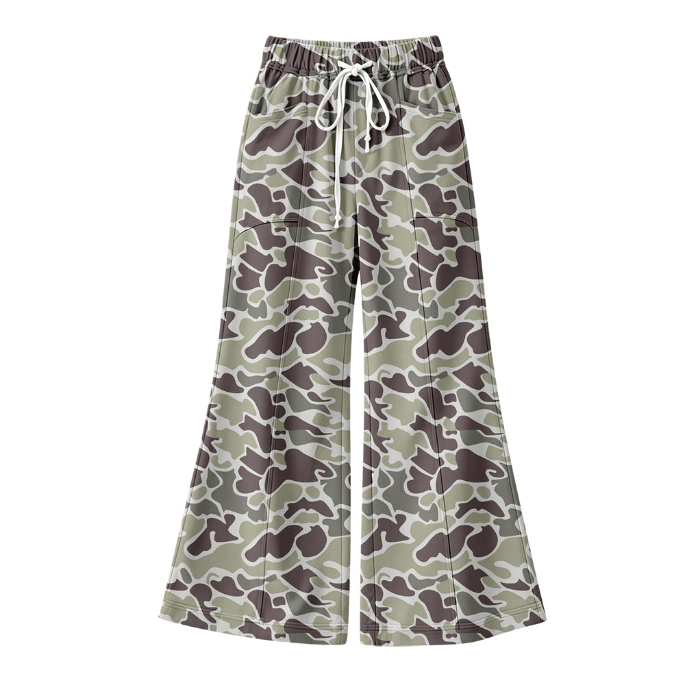Preorder (moq 5) Adult Women Dark Grey Camouflage Pants Bottoms Trousers