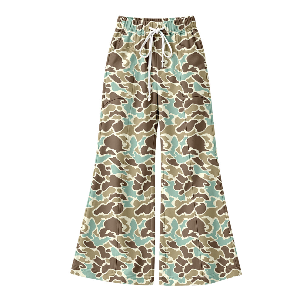Preorder (moq 5) Adult Women Green Brown Camouflage Pants Bottoms Trousers