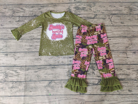 baby Girls Daddy Hunting Babe ruffle pants sets