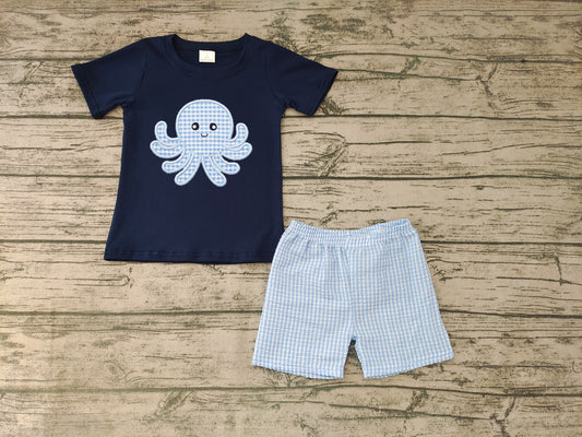 Baby Boys summer octopus shorts sets clothes sets