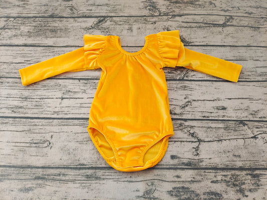 Baby girls Golden Velvet Long Sleeve Leotards Rompers