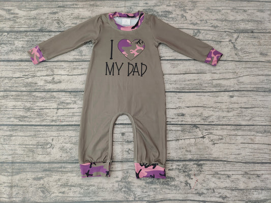 Baby Boys I love dad camo rompers