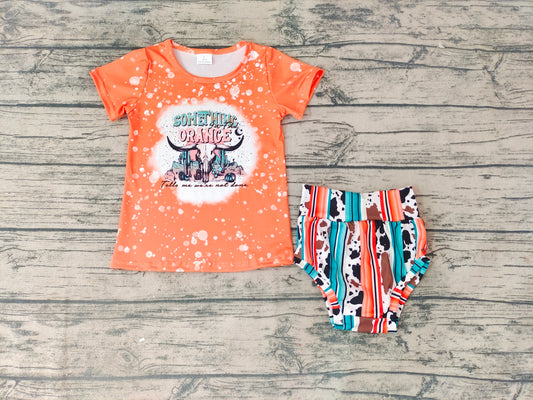 Baby Todder Something Orange Western Bummie Sets