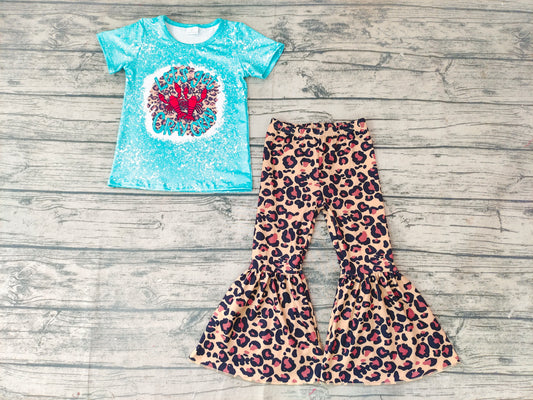 Baby Girls Crawfish Leopard Bell Pants sets