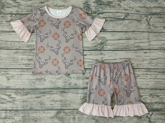 Baby Girls summer cow western shorts sets