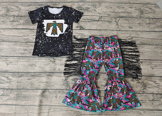 Baby girls western tassel bird bell pants sets