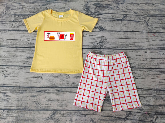 Baby Boys Summer Milk Cow Fries shorts sets