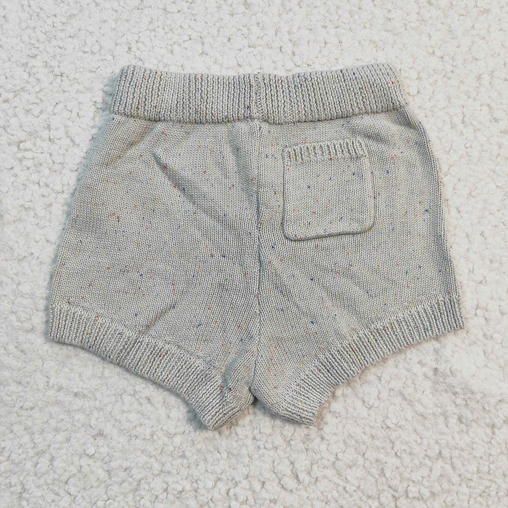Baby Girls Grey Colorful Dots Short Sleeve Sweater Shorts