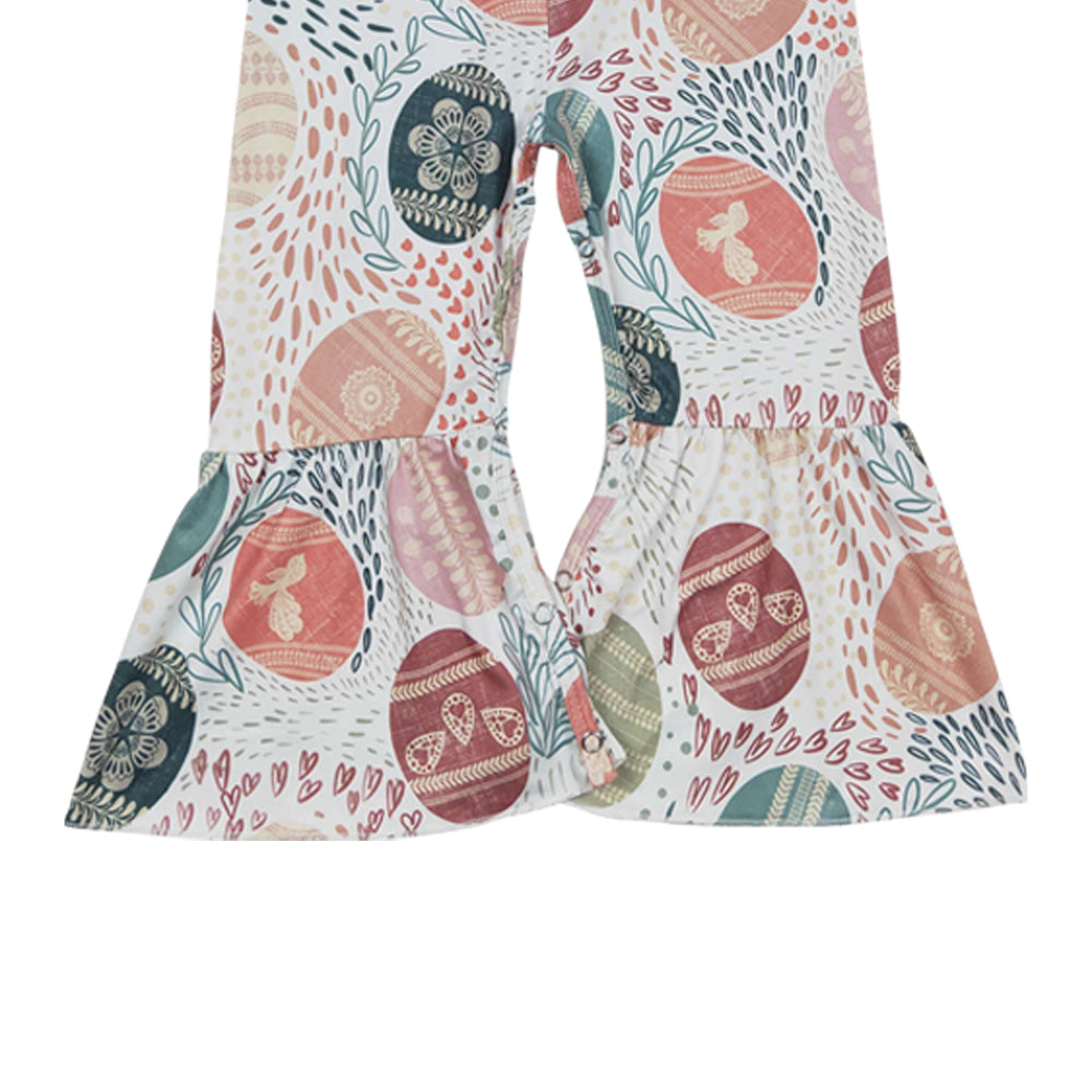 Baby Girls Easter Eggs Strap Jumpsuits