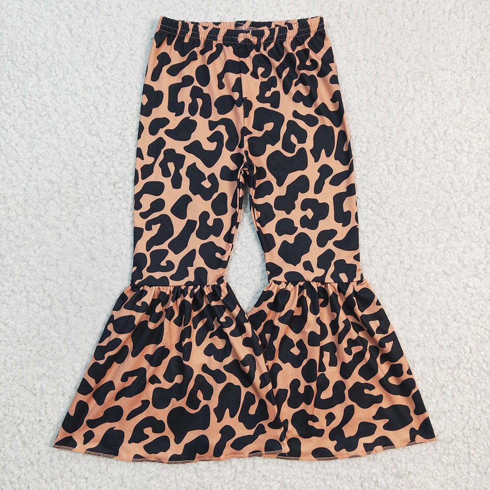 Pink Cactus Leopard Bell Bottom Pants Set main image 1