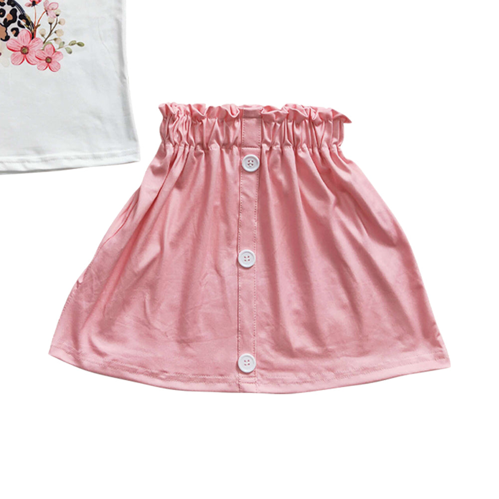 Baby Girls Easter Bunny top Pink Skirt Clothes Sets