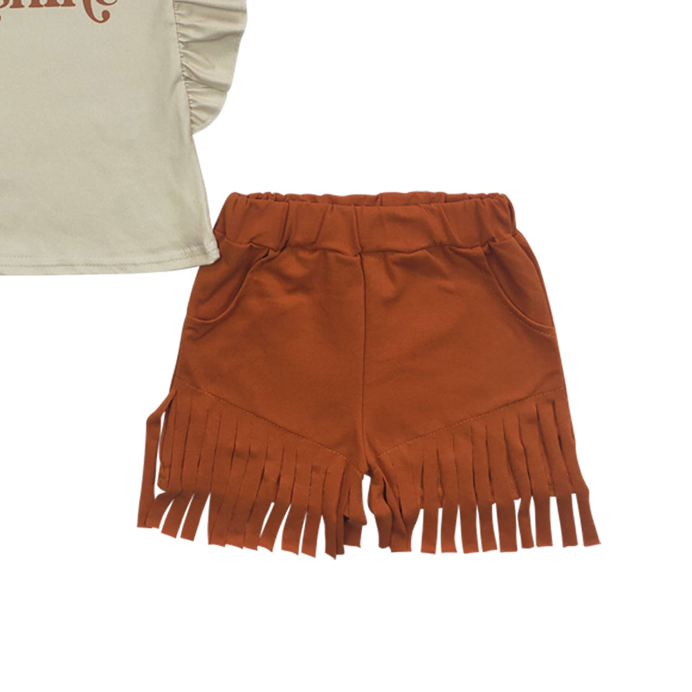 Baby Girls Chasing Sunshine Tassel Shorts Clothes Sets