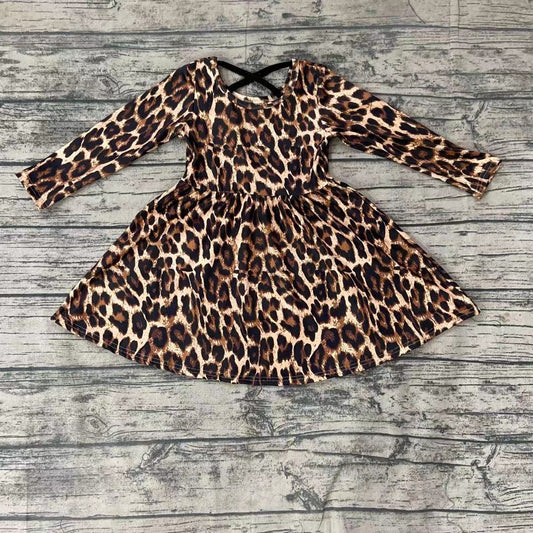 Leopard knee length dresses