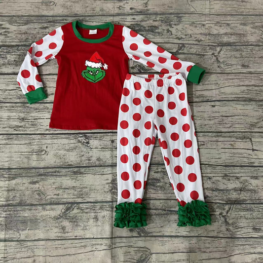 girls grin Christmas pajamas