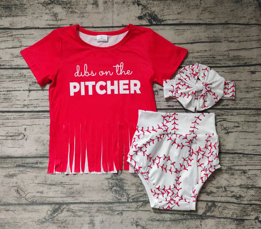 Baby girls summer baseball bummie sets(can choose headband here)