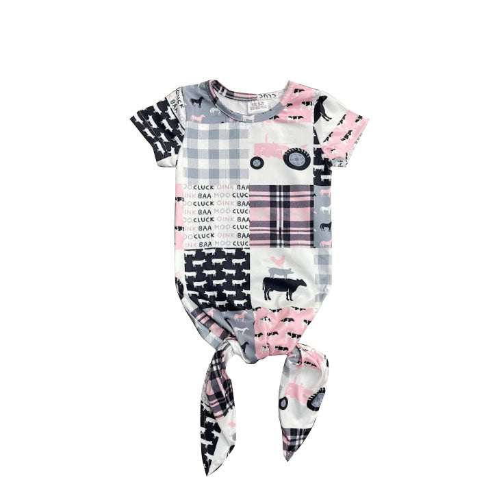 Baby newborn western cow pink gown