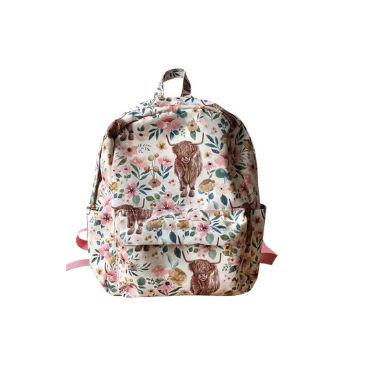 Western cow pink flower back bags