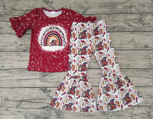 Baby girls rainbow magic bell pants clothes sets
