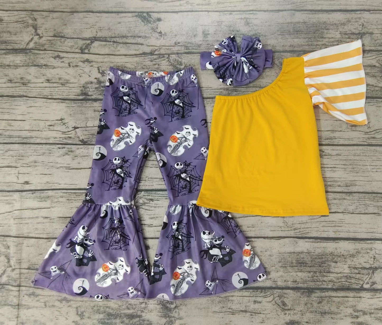 Baby girls Halloween bell pants boutique clothing sets(can choose headband)