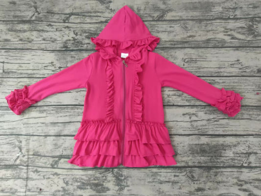 Baby girls ruffle hotpink jackets cardigans