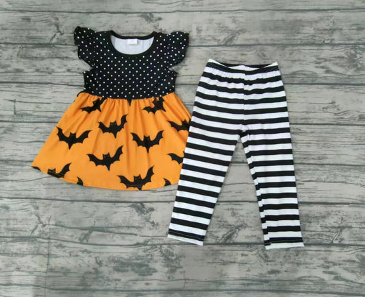 baby girls Halloween bat tunic legging clothes sets