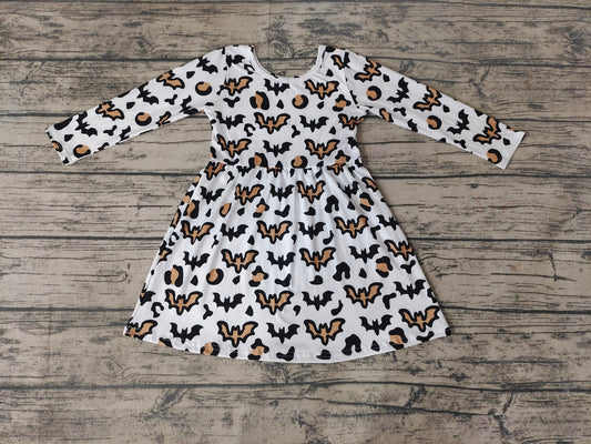 Baby girls leopard bat knee length dresses