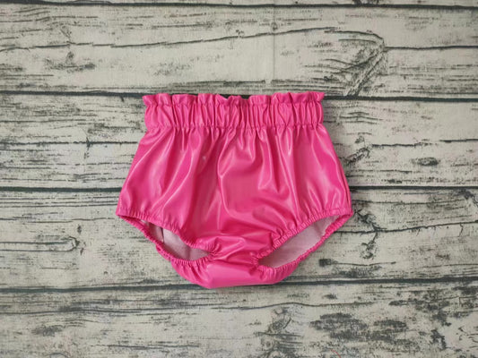 Baby Girls Dark Pink Leather Summer Bummies Bottoms