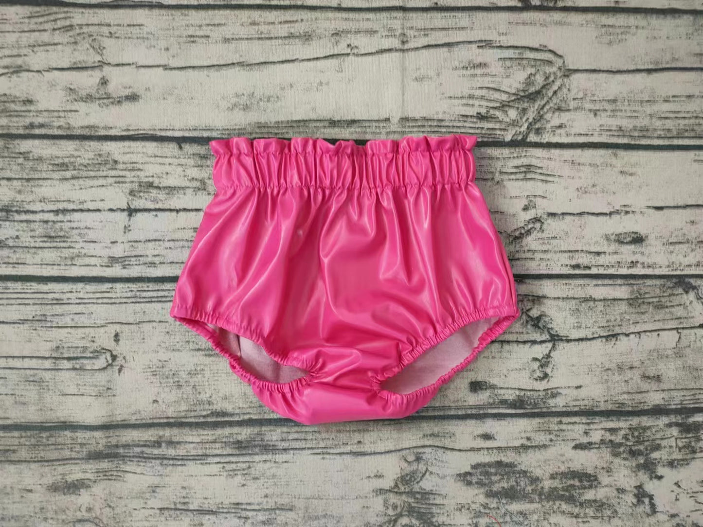 Baby Girls Dark Pink Leather Summer Bummies Bottoms