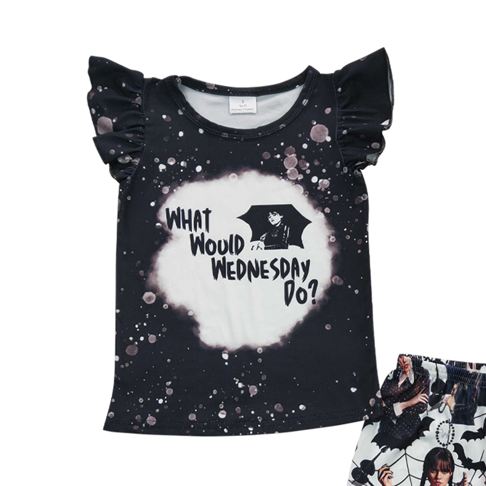 Baby Girls Movie Black Color Summer Shorts Sets