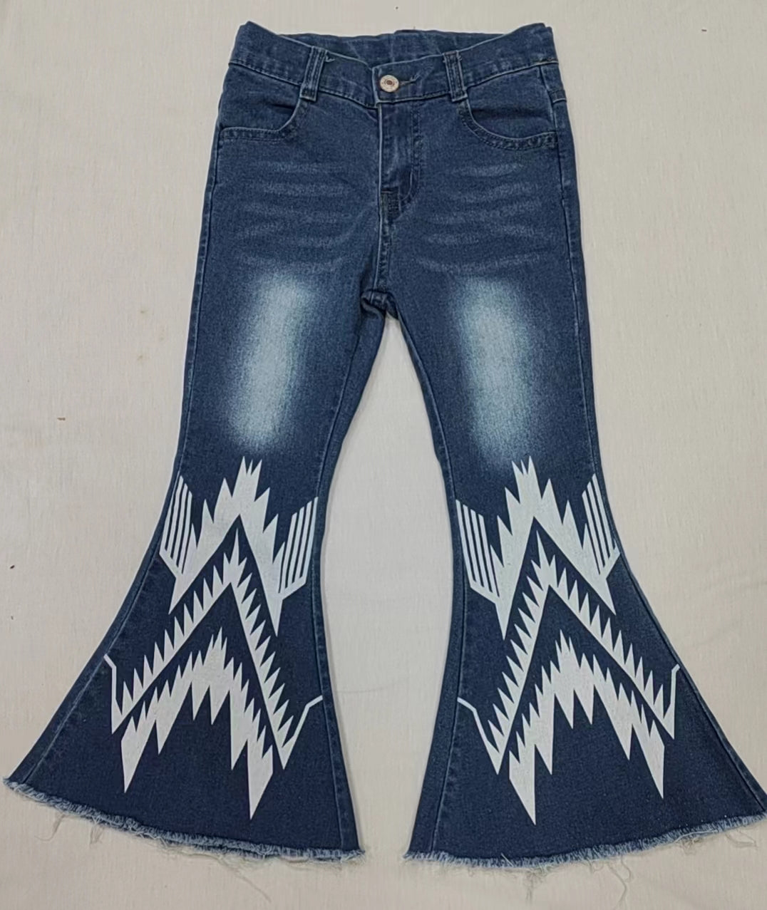 Baby Girls Aztec Denim Bell Pants Jeans
