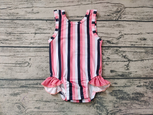 Baby Girls Stripe Print Western Swimsuits
