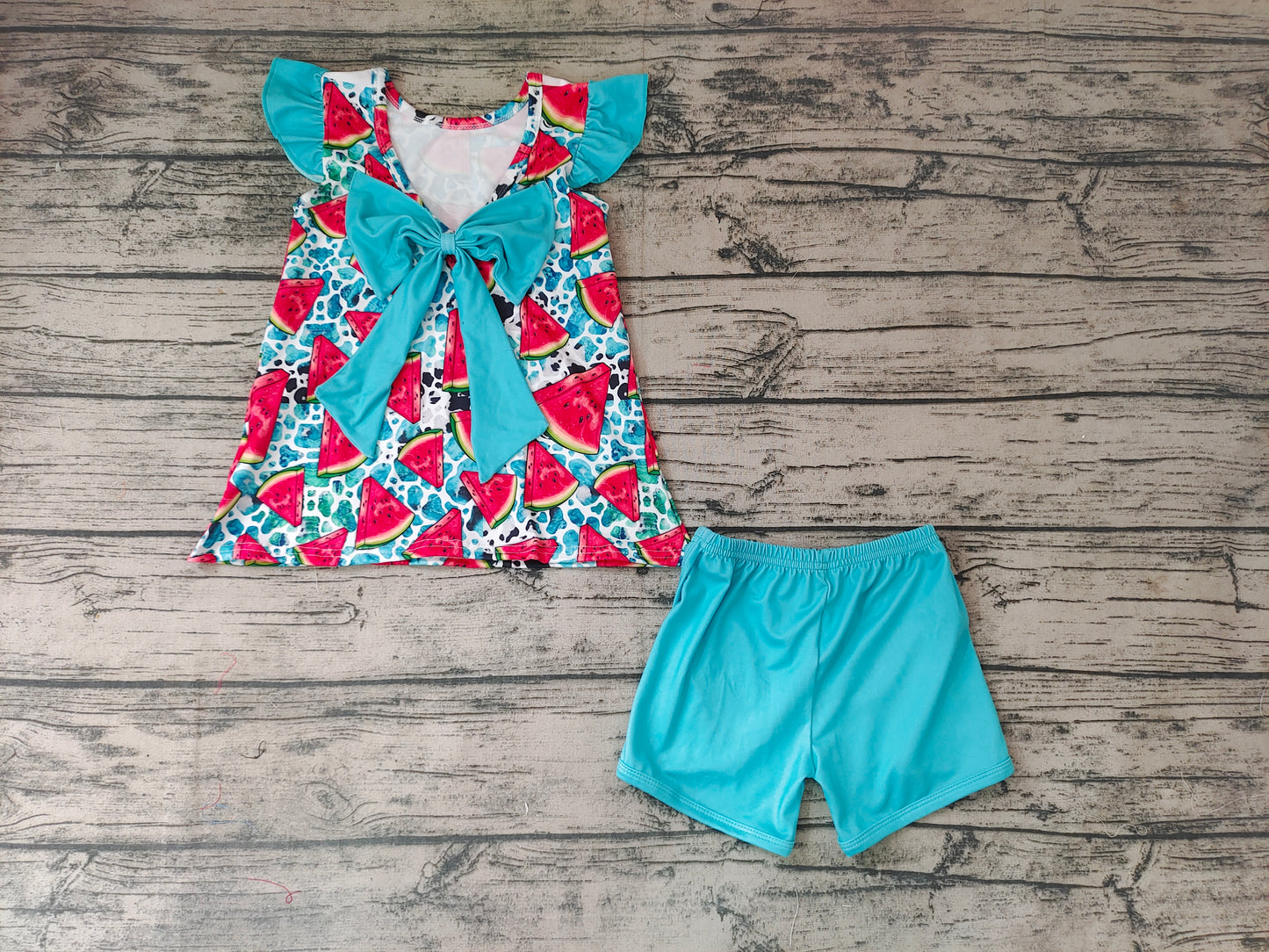 Baby girls watermelon summer shorts sets