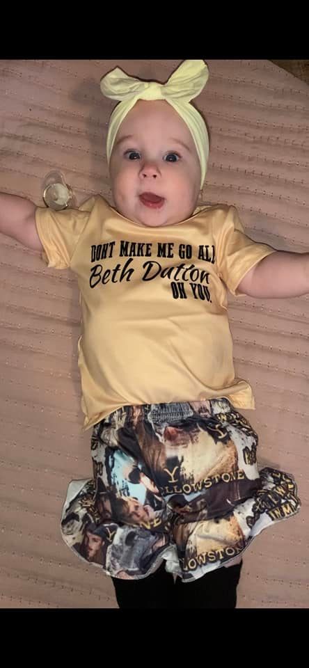 Baby girls western yellow singer ruffle shorts sets